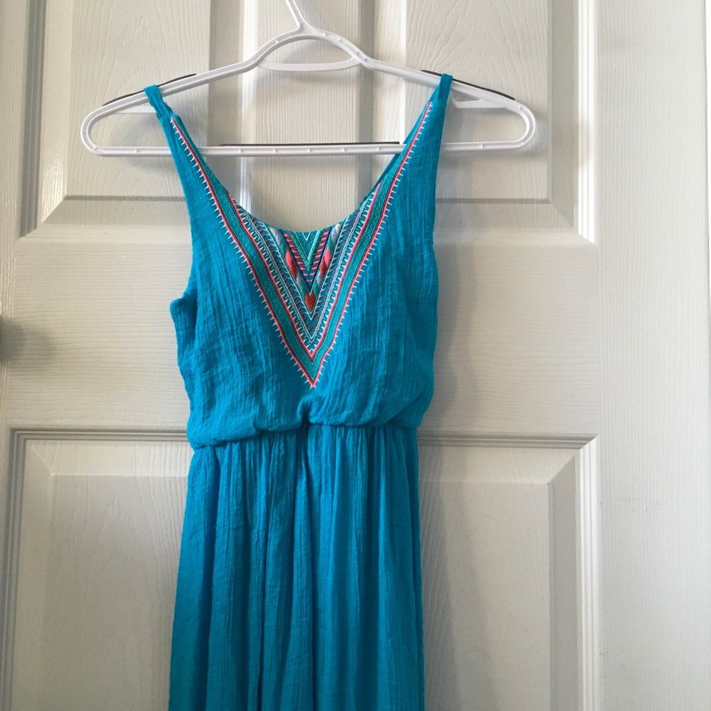 Lilly rose Long Blue Tribal Print Dress